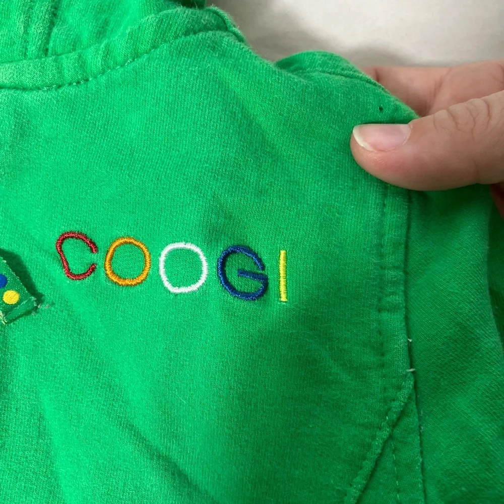 Coogi Short Sleeve Full‎ Zip Sweater Baby Boy 6m Green Logo Hooded Pockets